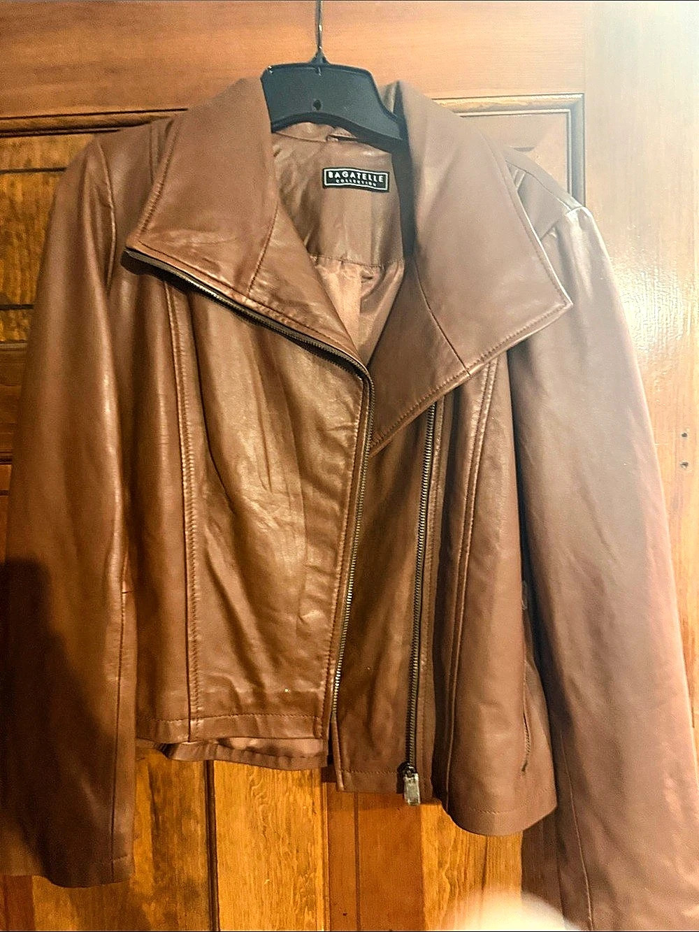 Bagatelle collection  Brown Leather Moto Jacket Like New nwot never worn